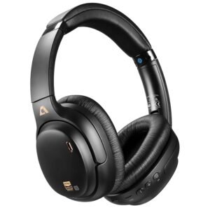 1Mii E700 Wireless Bluetooth Over Ear Headphones with Active Noise Canceling, Hi-Res Audio LDAC/aptX Low Latency for Airplane Travel Overhead Comfort, 54H Playtime, Custom EQ via App - Black