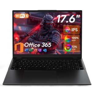 2025 17.6 Inch Laptop Computer with Office 365, 16GB RAM 640GB Storage, N5095 CPU, Windows 11, WiFi 6, Bluetooth 5.2, Backlit keyboard, Portable Thin Business Student Laptops for Work, School, Travel