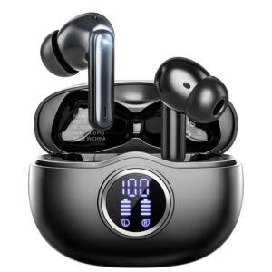 A10 Pro Wireless Earbuds, Bluetooth 5.3 Headphones HiFi Stereo 50H Playback LED Digital Display Ear Buds with ENC Noise Canceling Headset, IPX7 Waterproof Earphones for Gym/Running/Work