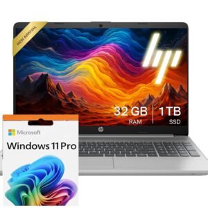 HP 255 G10 Laptop for Home or Work, 32GB RAM, 1TB SSD, 15.6" Full HD, Ryzen 3 7330U (Beat Intel i5-1135G7), HDMI, USB-C, Windows 11 Pro, Business and Fun Ready