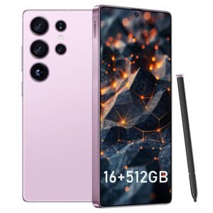 I25 Ultra Smartphone 16GB+512GB Android 14 Smartphone, 6.99" FHD+ Display, 7000mAh Battery, 108MP+68MP Dual Camera, Built-in Pen Stylus, Fast Performance Large Memory (Pink)