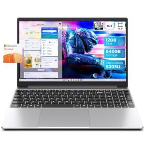 jumper Laptop, 12GB RAM 640GB ROM, Office 365-1 Year 5305U Processor, 15.6 Inch Computer, FHD IPS Screen, 38Wh Battery, 2 Stereo Speakers, USB3.0 * 2, HDMI.