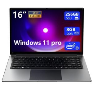 Laptop 16-inch 8GB DDR 256GB SSD Portable Laptop,Expandable to 1TB Pentium Quad-core CPU up to 2.64 GHz 9000mAh Battery Mini HDMI Interface USB3.0 Interface Dual-Band WiFi Webcam Slim laptops