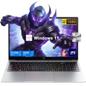 Laptop, Laptop Computer with Intel N97 Processor(Up to 3.6GHz), 16GB DDR4 512GB SSD Windows 11 Laptop for Home Business and Student, 1080P, USB3.2,Long Battery Life