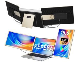 Laptop Screen Extender 15.6", FHD 1080P Portable Triple Monitor for Laptops 13-17.3", 120% sRGB 235° Rotation Detachable Laptop Monitor Extender for Windows/Mac/Dex/Chrome/Surface, Plug n Play