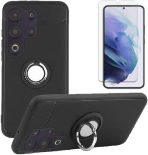 Nuu N30 Case and Screen Protector, [Magnetic Car Mount] TPU Cover Case and Screen Protector for Nuu N30 (Black)