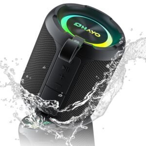 OHAYO 40W Wireless Portable Bluetooth Speaker with Lights, IPX7 Waterproof, Loud Sound, RGB Lights,TWS Pairing, AUX&TF-Card in, for Home/Party/Travel/Outdoor/Beach