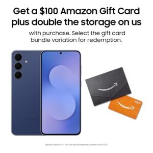 SAMSUNG Galaxy S25 FE Cell Phone (2025) + Gift Card, 128GB AI Smartphone, Unlocked Android, Large Display, 4900mAh Battery, High Res-Camera, AI Photo Edits, Durable, US 1 Yr Warranty, Navy