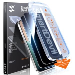 SMARTDEVIL 2PACK for iPhone 17 Pro Max Privacy Screen Protector Shatterproof Tempered Glass [True 28°Anti Spy] [9H Hardness] [Auto Dust-Elimination Install], [Bubble Free]