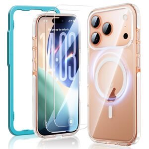 SMARTDEVIL Magnetic for iPhone 17 Pro Max Case Magsafe with 2 Pack Screen Protector, Alignment Frame [Military Grade Drop Protection], Strong Magnetic Case, Non-Yellowing, Stay Original，White