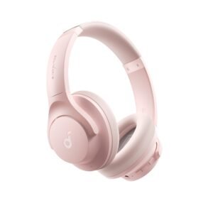 Soundcore by Anker Q20i Hybrid Active Noise Cancelling Headphones, Wireless Over-Ear Bluetooth, 40H Long ANC Playtime, Hi-Res Audio, Big Bass, Customize via an App, Transparency Mode (Pink)