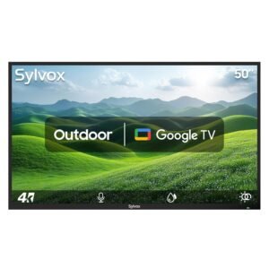 SYLVOX 50 Inch Outdoor Smart Television Weatherproof Google TV, 4K 700NIT High Brightness Temperature Resistant IP55 Waterproof TVs, Anti-Scratch, Suitable for Partial Sun (Patio Series)
