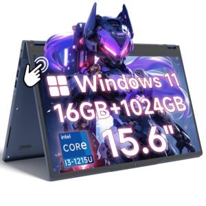 THEYETI 2 in 1 Laptop Convertible 15.6 Inch (16GB RAM, 1TB SSD), i3-1215U 6-Core Processor(Up to 4.4Ghz), FHD IPS Touch Screen Laptop Computer 360° for Students and Business, USB 3.0, Type C