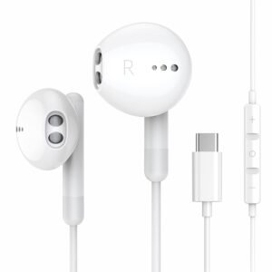 USB C Headphones for iPhone 17 16 15 Pro Max Plus iPad Pro USB C Earphones with Microphone Volume Control USB C Wired Earbuds USB Type C Earphone for Google Pixel 8 Samsung S25 S24 S23 S22 S21 S20 A55