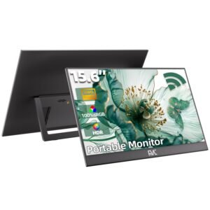 Wireless Display Portable Monitor 15.6 Inch WiFi Support Mirroring for Phone, Miracast for Laptops, Wireless Network Adapter for PC, New Display Technology 180°Adjustable, HDMI for Laptops, Mobile