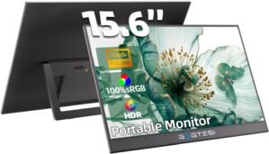 Wireless Portable Monitor 15.6 Inch 1080P FHD Ultra Slim Display WiFi Connectivity 180° Adjustable Built-in Stand Lightweight Travel Monitor for Laptop, MAC, Phone, PS5