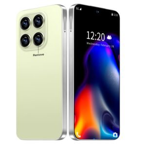 16PROMA X Smartphone Unlocked Cell Phone,6.99" HD Screen Unlocked Phone,16+512GB Android 14 with 128GB Memory Card,Face ID/Dual SIM/5G/Fingerprint Button Unlock/Photos/GPS (Yellow, 16+512G)