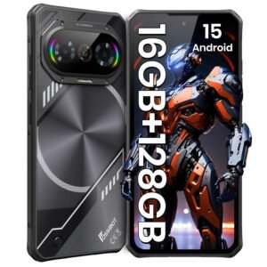 FOSSIBOT F114 Rugged Phone 6.67" HD+ 16GB +128GB/TF 2TB Android 15 Gaming Rugged Smartphone Octa Core 50MP Main Camera 5000 mAh Battery IP68/IP69K Waterproof Phone,Triple Slot/NFC/Face ID/GPS(Black)