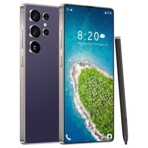 Huness I25 Ultra Unlocked Phone,Built in Pen The Phone,Cell Phone Battery 7000mAh 6.99" HD Screen,Android 14 16+512GB Smartphone,Dual SIM/5G/Face ID/Fingerprint Lock/GPS (Deep Purple, 16+512)