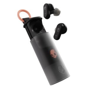 Skullcandy Dime Evo Wireless Earbuds, Bluetooth Headphones, Noise Isolating Fit, Up to 36 Hours Battery, Microphone for iPhone Android, Easy Carry with Clip-Anywhere Case - True Black