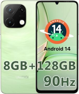 UMIDIGI G9T Unlocked Cell Phone, Dual 4G SIM, 4GB+128GB/1TB TF, Android 14 Smartphone, 6.75" HD+ 90Hz Display, 5000mAh Battery, 18W Fast Charging, 13MP Camera, GPS