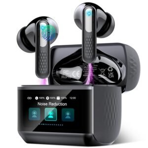 Wireless Earbuds, Bluetooth 5.4 Headphones 48H Deep Bass Stereo Ear Buds,Transparency Mode, IPX7 Bluetooth Earbuds, 5 EQ Modes, Dark Black
