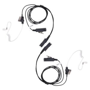 XPR 3500e 3300e Earpiece for Motorola Radio XPR3500 XPR3000 XPR3300 with Mic PTT XPR 3300 3500 3300e 3500e Walkie Talkie Headset Security Acoustic Tube Surveillance Headphone (2 PCS)