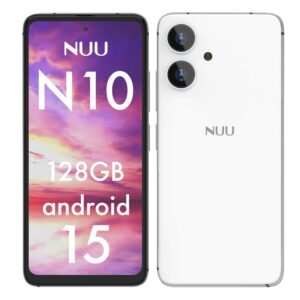 NUU N10 Basic Cell Phone for T-Mobile, Mint, Metro, Qlink, Tello and More 4GB/128GB, Perfect for Teenagers, Dual SIM 4G, Octa-Core 6.6" 90Hz HD+, Unlocked Phones Android Phone 15, US Warranty (White)