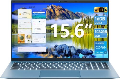 15.6 Inch Laptop 16GB RAM 1024GB SSD, Laptops Computer with Core I3, Win 11, Portable Notebook, IPS FHD Display, WiFi 6,
