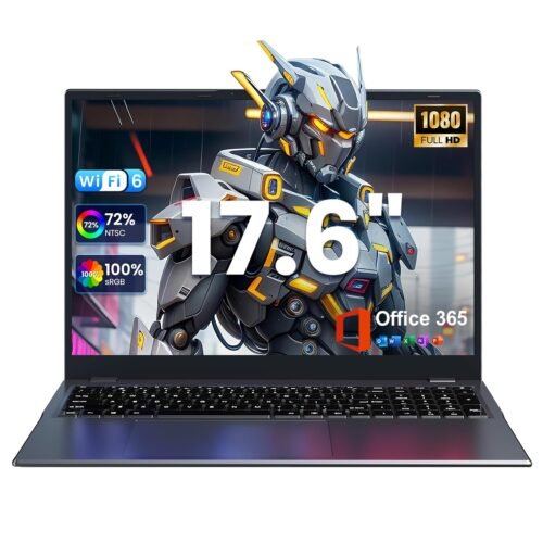 17.6 inch Student-Laptop Computer, 2025 16GB RAM 640GB Storage TF Expandable 512GB Laptop, Quad-Cores Processor,