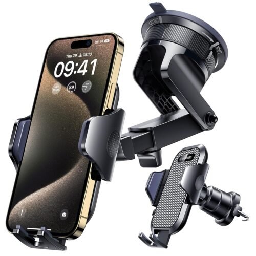 [2025 True Military-Grade] Car Phone Holder VANMASS [Upgraded Strongest Suction & Clip] Cell Phone Mount for