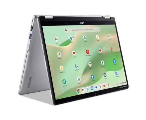 Acer Chromebook Spin 314 CP314-2HN-318R Convertible Laptop Intel Core i3-N305 14″ WUXGA IPS Corning Gorilla Glass Touch Display 8GB LPDDR5 128GB PCIe SSD Wi-Fi 6E Full HD Webcam Chrome O