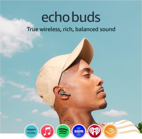 Amazon Echo Buds (newest model), True Wireless Bluetooth 5.2 Earbuds with Alexa,