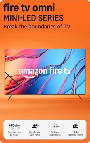 Amazon Fire TV 65″ Omni Mini-LED Series, QLED 4K UHD smart TV, Dolby Vision IQ,