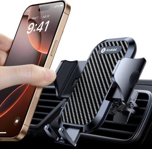andobil Phone Holders for Your Car – Air Vent Phone Mount, Ultra-Stable Metal Clip with Anti-Shake & 360°