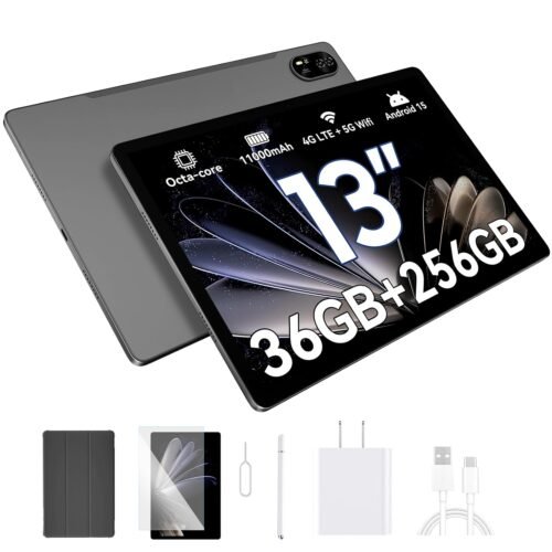 Blackview 13″ Android Tablet Mega8 2025, 256GB ROM, Octa-core Unisoc T620 Gaming Tablet,