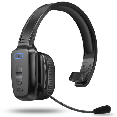 Bluetooth Headset, 60hrs Noise Canceling V5.2 Over Head Headphones, Single Ear