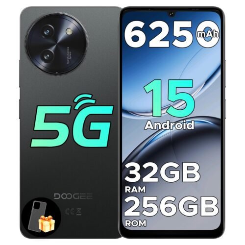 DOOGEE Note 59 Pro Unlocked Cell Phone 5G Android 15,32GB+256GB/TF 2TB Android Phone,6250mAh Battery,6.75″HD+120Hz