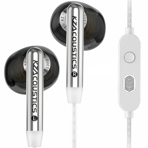 Dual Dynamic Driver in-Ear Headphones KZ Duet Earphones– Comfortable Semi-in-Ear Earbuds with