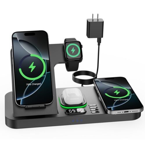 Dual Phone Wireless Charging Station for Apple