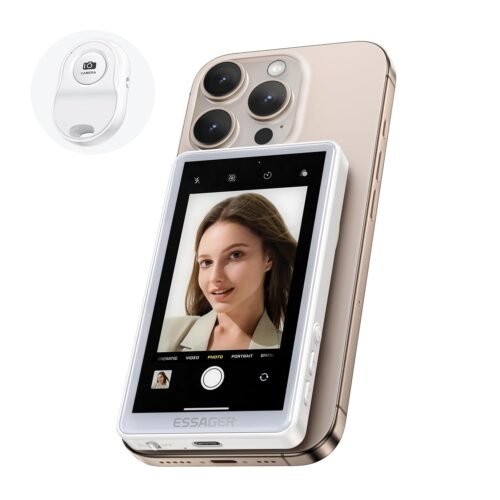 ESSGAER Magnetic Phone Vlog Selfie Monitor Screen, HD Display with Bluetooth