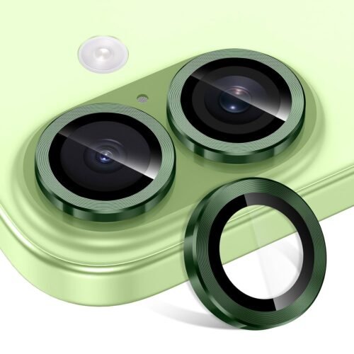 for iPhone 17 Camera Lens Protector, Individual Metal Ring Tempered Glass Lens