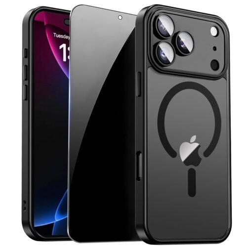 for iPhone 17 Pro Case with Privacy Screen Protector and Camera Protection, Compatible with MagSafe