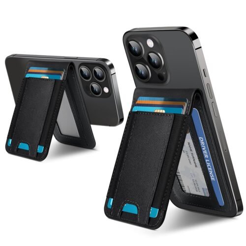 for Magsafe Wallet, Adjustable Stand, Open ID Window, Magnetic Wallet for iPhone 17/16/15/14 Pro