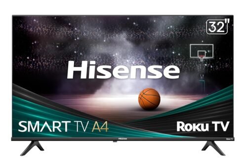 Hisense 32-Inch Class A4 Series HD 720p Smart Roku TV with Alexa Compatibility (32A4HNR) – Dolby Audio, Slim Bezel Design,
