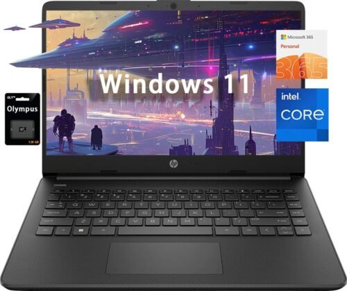 HP 14″ HD Student Business Laptop, Intel Quad-Core N4120,