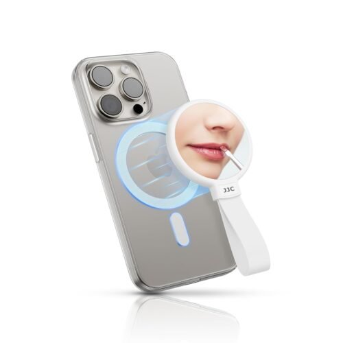 JJC Magnetic Phone Makeup Mirror for iPhone 17 16 15 14 13 12 Magsafe Case & All Phones, 2.2 inch Round Cell Phone Mirror