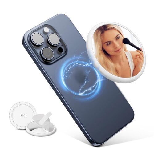 JJC Magnetic Phone Makeup Mirror for iPhone 17 16 15 14 13 12 Pro Max Plus, Magsafe Case & All Phones, 2.2 inch