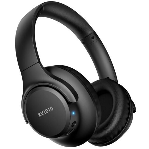 KVIDIO Bluetooth Headphones Over Ear, 65 Hours Playtime Wireless Headphones with