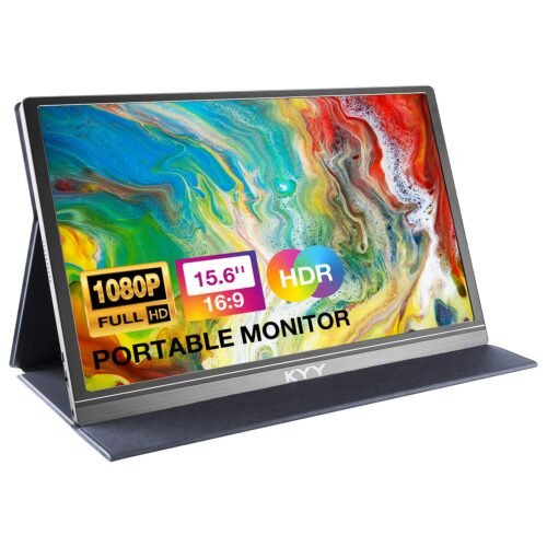 KYY Portable Monitor 15.6inch 1080P FHD USB-C, HDMI Computer Display HDR IPS Gaming Monitor w/Premium Smart Cover & Screen Protector, Speakers, for Laptop PC MAC Phone PS4 Xbox Switch Visit the KYY Store